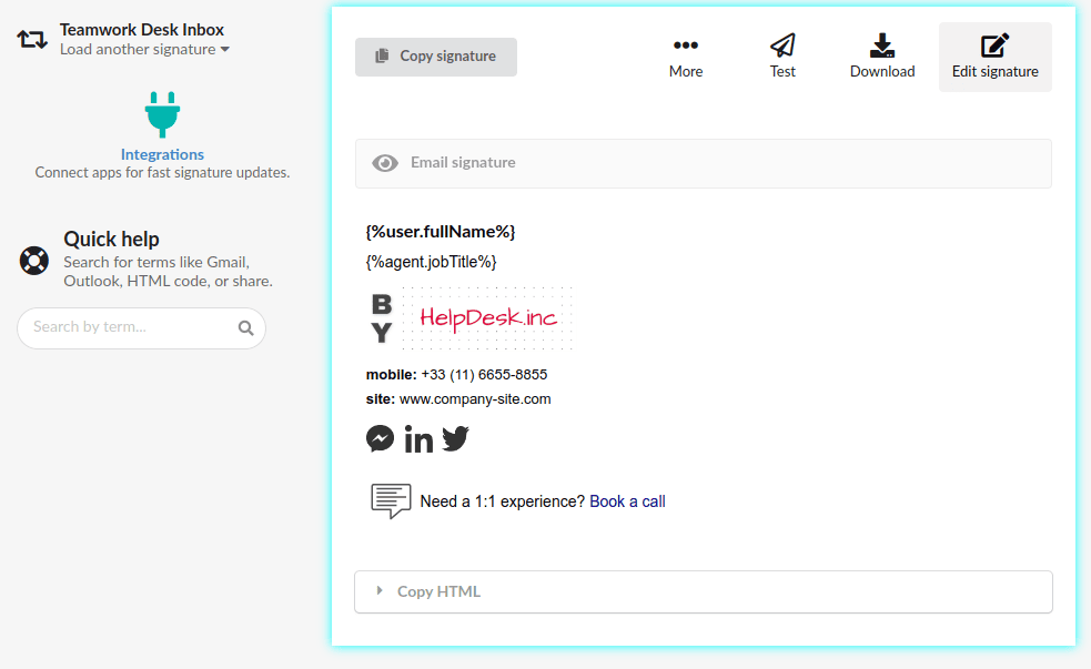 Integration with Teamwork Desk